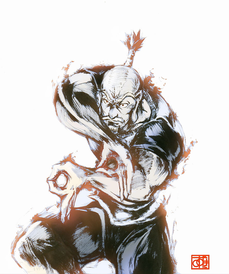 Isaac Netero from Hunter x Hunter in Dynamic Ink Brush Illustration HD phone wallpaper