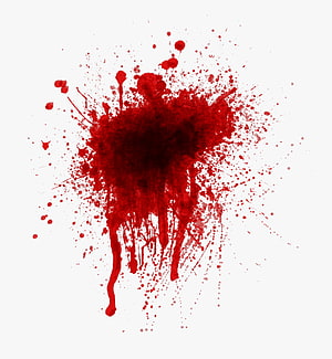 Vibrant Red Blood Splatter on White Background with Dripping Stains and Scattered Droplets HD phone wallpaper