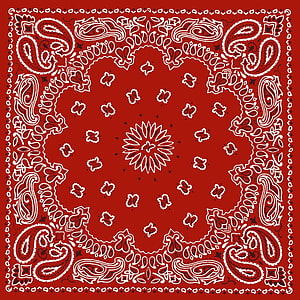 Classic Red and White Paisley Bandana Pattern with Central Floral Motif HD phone wallpaper