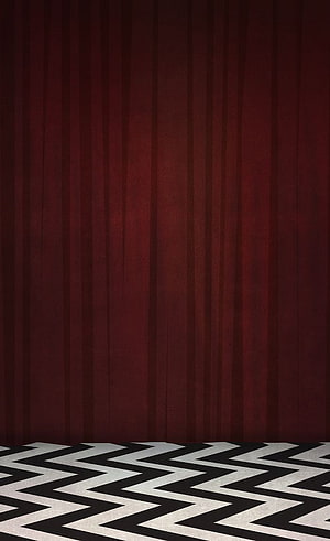 Twin Peaks Black Lodge Red Room with Checkered Floor and Velvet Curtain HD phone wallpaper