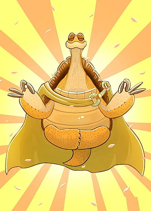 Master Oogway Meditating Turtle Character from Kung Fu Panda in Golden Aura HD phone wallpaper