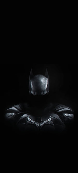 Batman Dark Knight Armor Portrait in Deep Shadow and Black Background, Batman-thebosslogic, the, amoled, thebosslogic, black, princegupta, batman, dc HD phone wallpaper