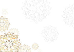 Elegant Golden Mandala Floral Pattern on White Background HD wallpaper