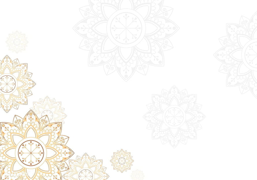 Elegant Golden Mandala Floral Pattern on White Background HD wallpaper