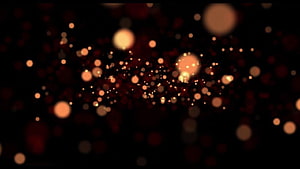 Warm Amber Bokeh Lights Floating Against a Deep Black Background HD wallpaper