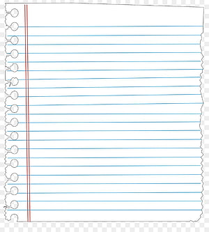 Torn Notebook Paper with Blue Lines and Red Margin on Transparent Background HD phone wallpaper