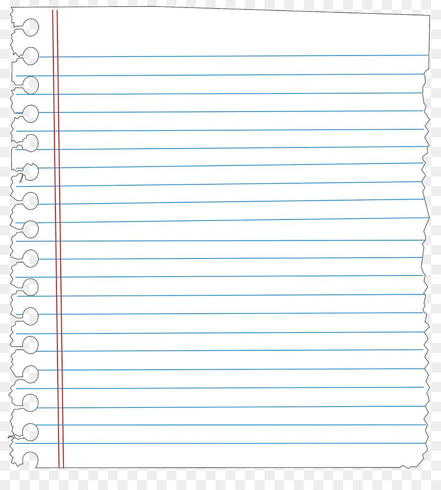 Torn Notebook Paper with Blue Lines and Red Margin on Transparent Background HD phone wallpaper