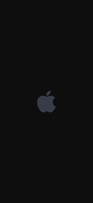 Minimalist Apple Logo on Solid Black Background for iPhone HD phone wallpaper