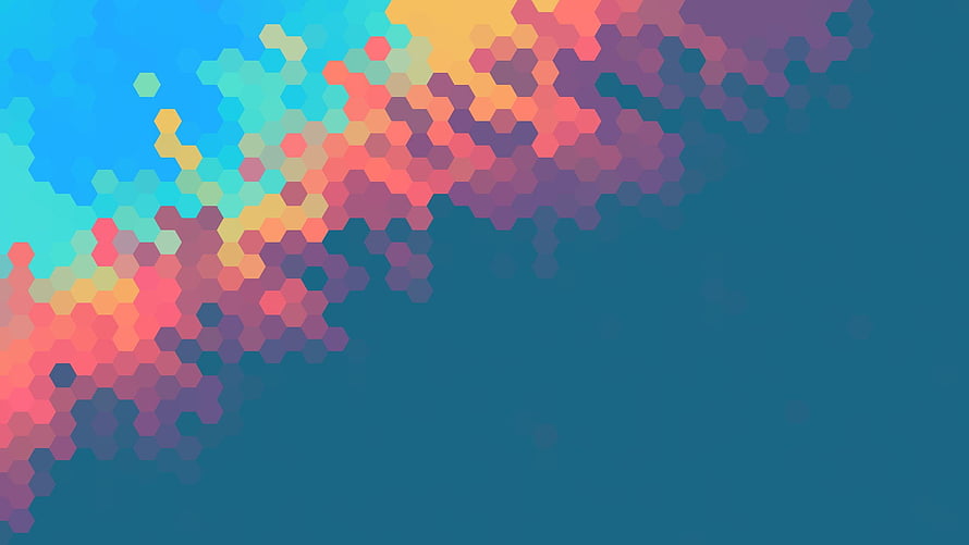 Colorful Hexagonal Pattern Abstract Background with Vibrant Gradient Waves HD wallpaper