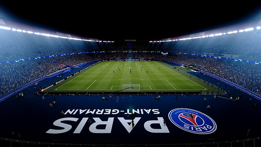 Paris Saint-Germain Stadium Night Match Scene From Pro Evolution Soccer 2021 HD wallpaper