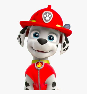 Marshall the Dalmatian Fire Pup from Paw Patrol in Red Helmet and Vest HD phone wallpaper