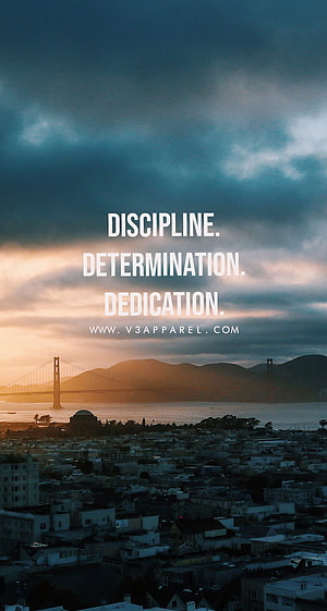 Golden Gate Bridge at Sunset with Motivational Text Over San Francisco Skyline HD phone wallpaper