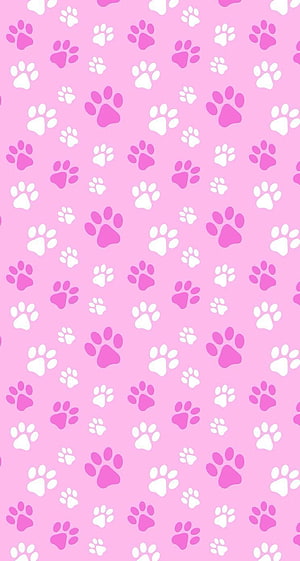 Cute Pink Paw Print Pattern Wallpaper for Phone and Desktop HD phone wallpaper