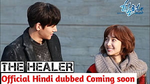 The Healer Korean Drama Couple Scene with Winter Scarf and Urban Backdrop HD wallpaper