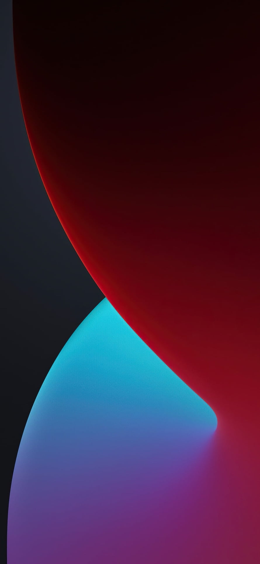 Abstract Gradient Wallpaper with Red and Cyan Curves on Dark Background HD phone wallpaper