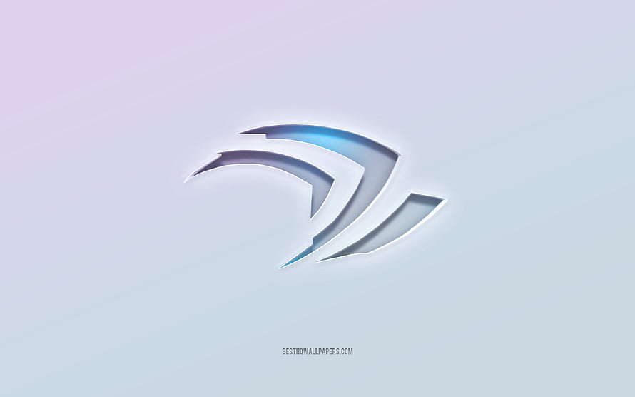 Nvidia Claw 3D Emblem on Soft Gradient Background HD wallpaper