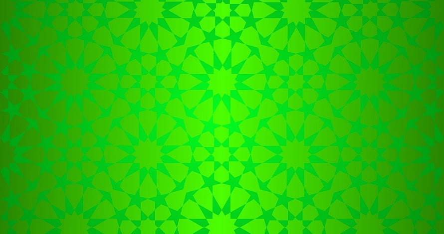 Vibrant Green Geometric Star Pattern with Islamic Arabesque Motifs and Symmetrical Tessellation HD wallpaper