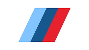 BMW M Performance Logo with Blue, Dark Blue, and Red Stripes on White Background HD wallpaper
