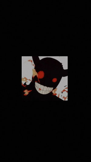 Phonk Aesthetic Dark Cartoon Character with Glowing Red Eyes and Grin HD phone wallpaper