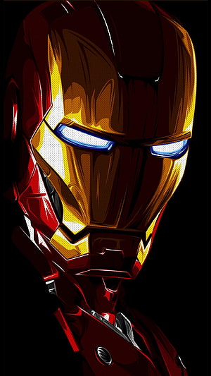 Iron Man Helmet Close-Up with Glowing Blue Eyes in Dramatic Comic Style, Iron Man Ultra High Definition 83223, Iron Man HD phone wallpaper