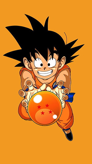Goku Holding Four-Star Dragon Ball in Classic Orange Gi HD phone wallpaper