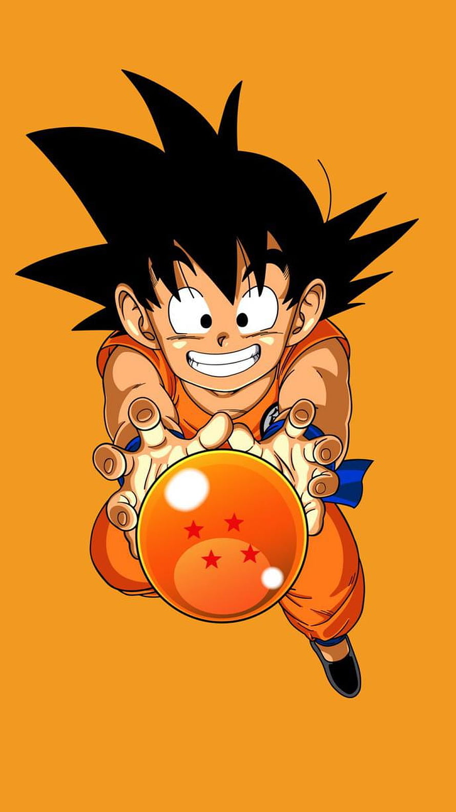 Goku Holding Four-Star Dragon Ball in Classic Orange Gi HD phone wallpaper