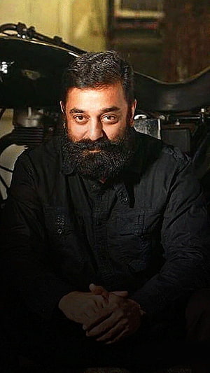 Kamal Haasan Portrait in Dark Attire with Full Beard HD phone wallpaper