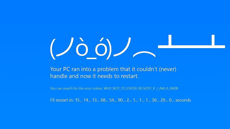 Parody Windows 10 Blue Screen of Death with Funny Error Message HD wallpaper