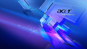 Acer Aspire Series Abstract Geometric Blue and Purple Digital Art Wallpaper HD wallpaper