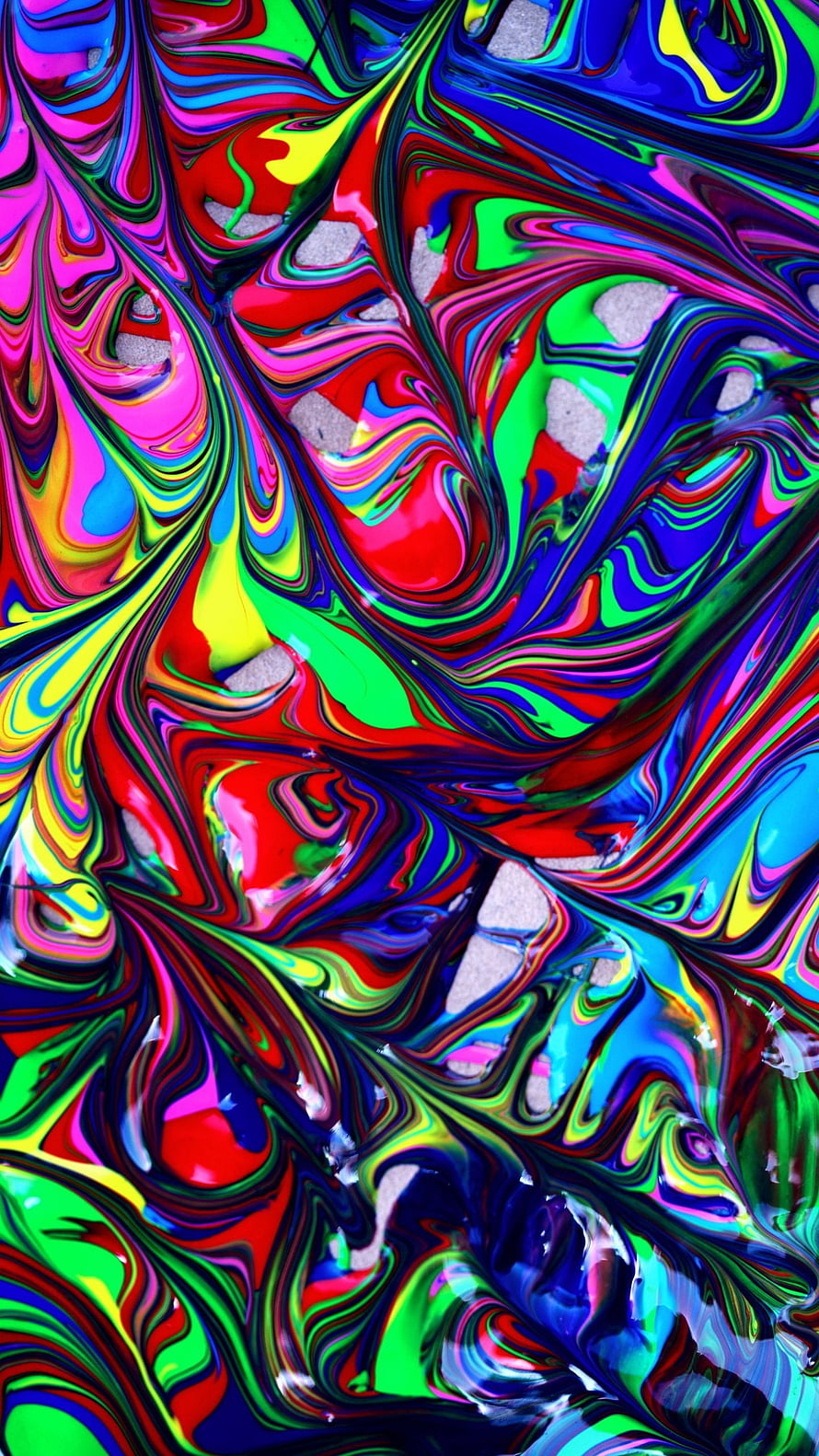 Vibrant Multicolored Fluid Art Abstract Swirls and Marbled Paint Texture HD phone wallpaper