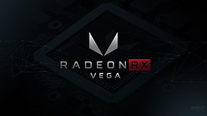 AMD Radeon RX Vega GPU Chip with Circuit Board and Network Overlay HD wallpaper