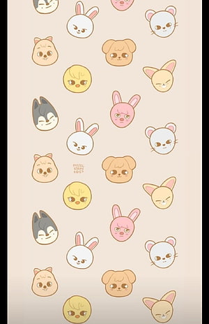Pastel Skzoo Stray Kids Animal Character Pattern Wallpaper HD phone wallpaper