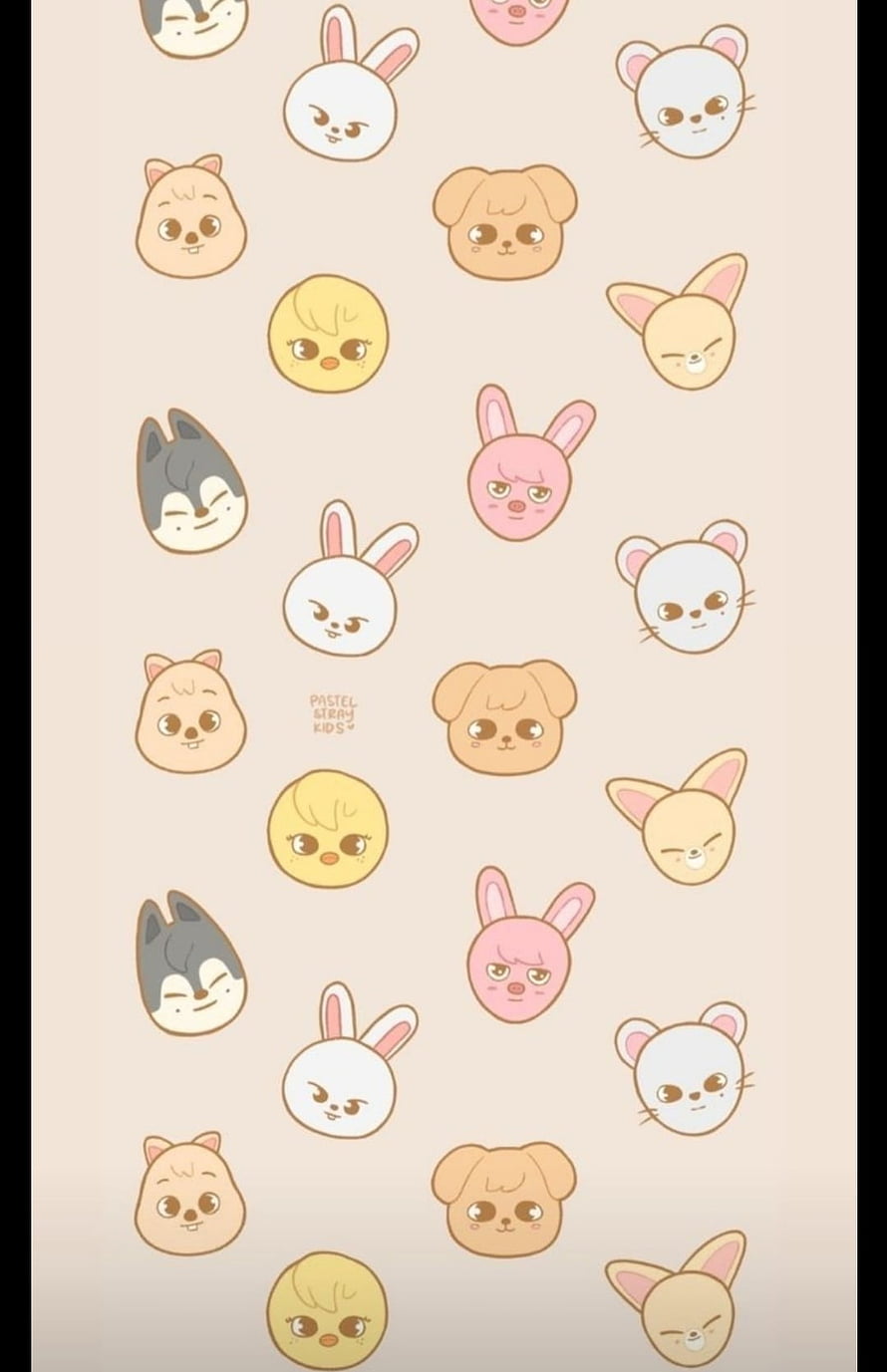 Pastel Skzoo Stray Kids Animal Character Pattern Wallpaper HD phone wallpaper