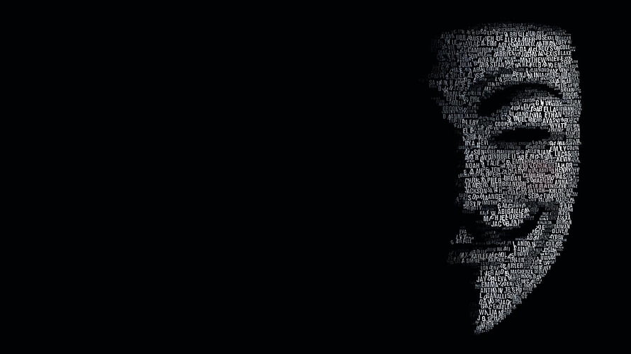 Minimalist Text Art Portrait of a Man on Black Background HD wallpaper