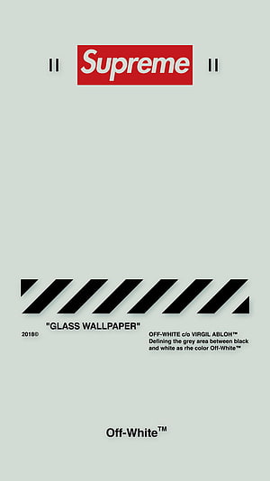 Supreme and Off-White Collaborative Graphic Design with Diagonal Stripes HD phone wallpaper