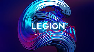 Legion Gaming Brand Identity with Iridescent 3D Chrome Ribbon Design HD wallpaper