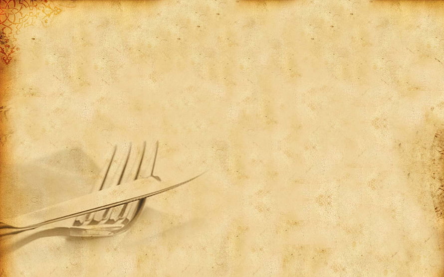 Vintage Cafe Menu Background with Silver Cutlery on Aged Paper Texture HD wallpaper