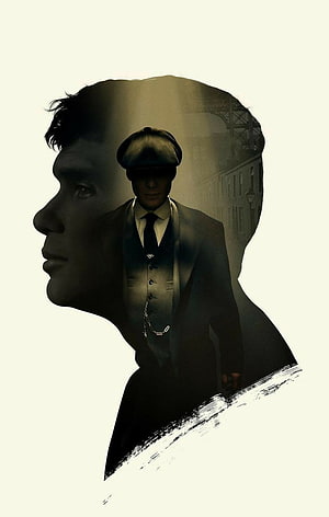 Peaky Blinders Tommy Shelby Double Exposure Portrait with Flat Cap and Suit HD phone wallpaper
