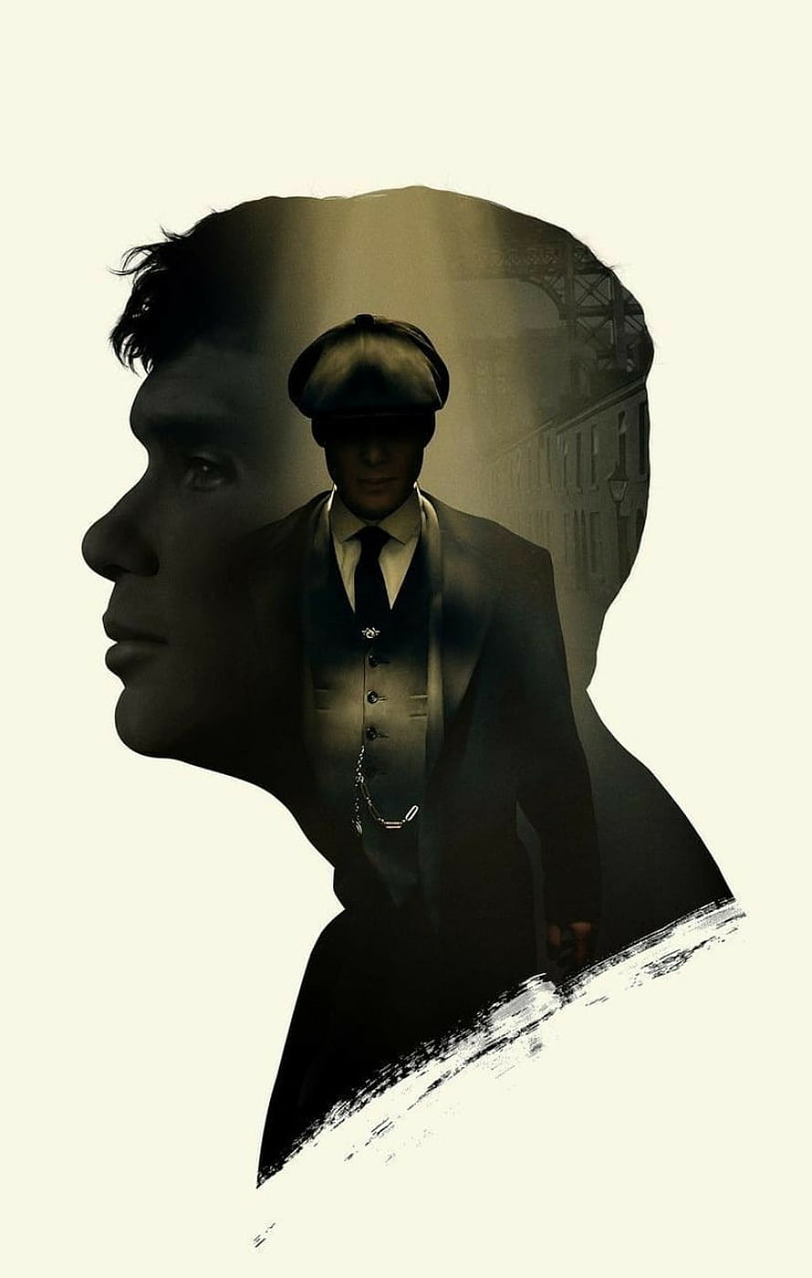 Peaky Blinders Tommy Shelby Double Exposure Portrait with Flat Cap and Suit HD phone wallpaper