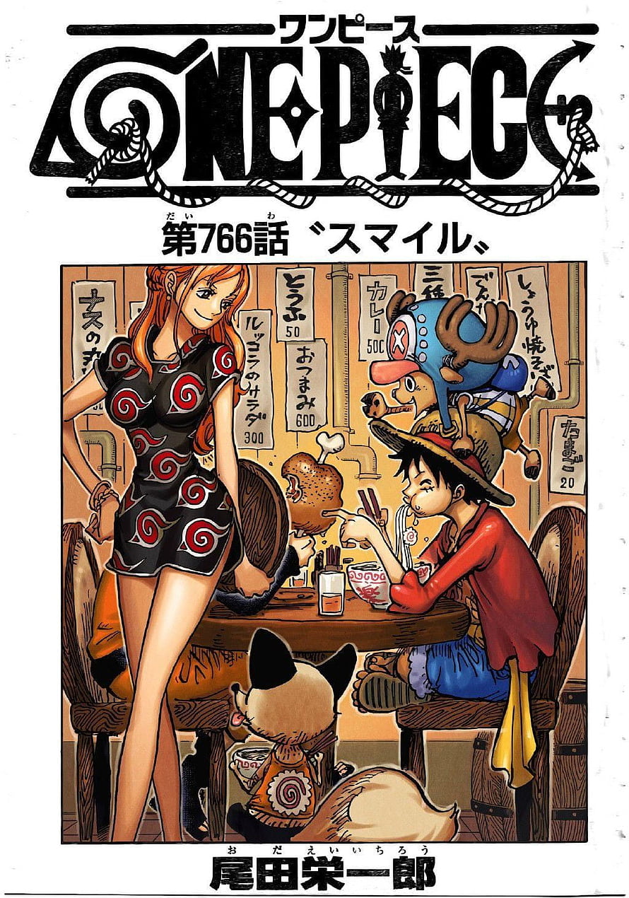 One Piece Chapter 766: Luffy, Nami, and Chopper Sharing a Meal in a Ramen Shop HD phone wallpaper
