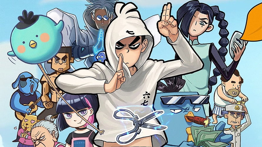 Scissor Seven Anime Character Group Artwork With White Hoodie And Glowing Scissors HD wallpaper
