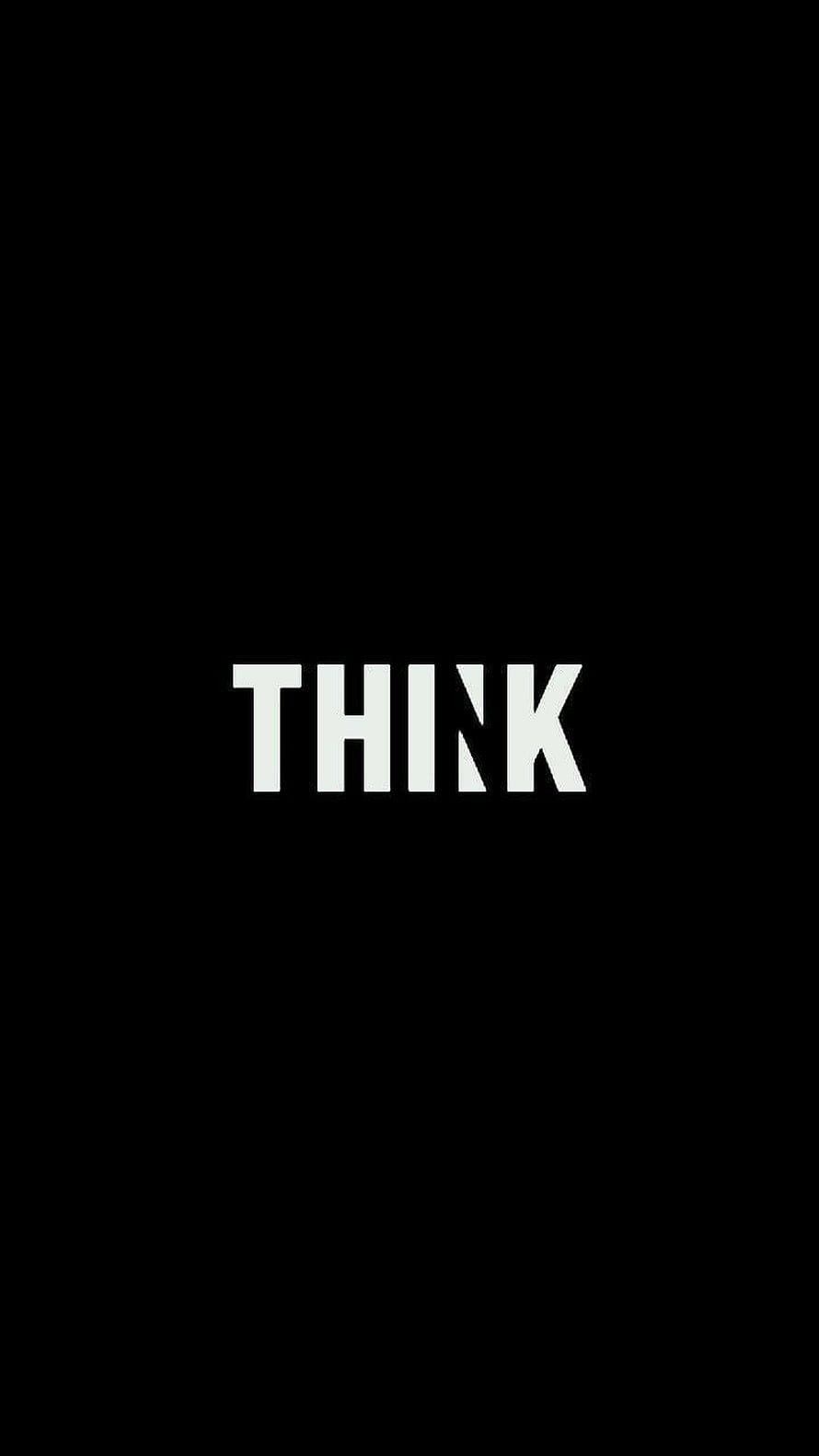 Minimalist Black Background with Bold White Think Typography HD phone wallpaper