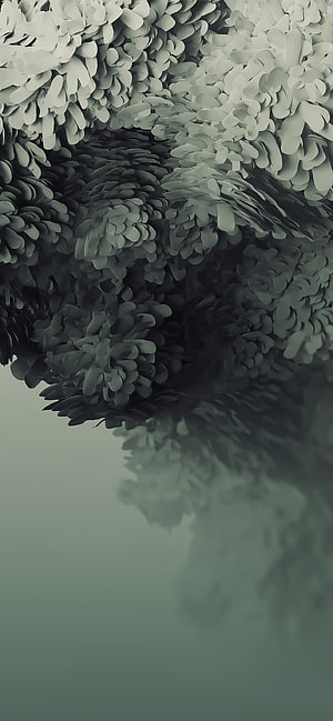 Monochromatic 3D Abstract Floral Texture with Soft Depth of Field HD phone wallpaper