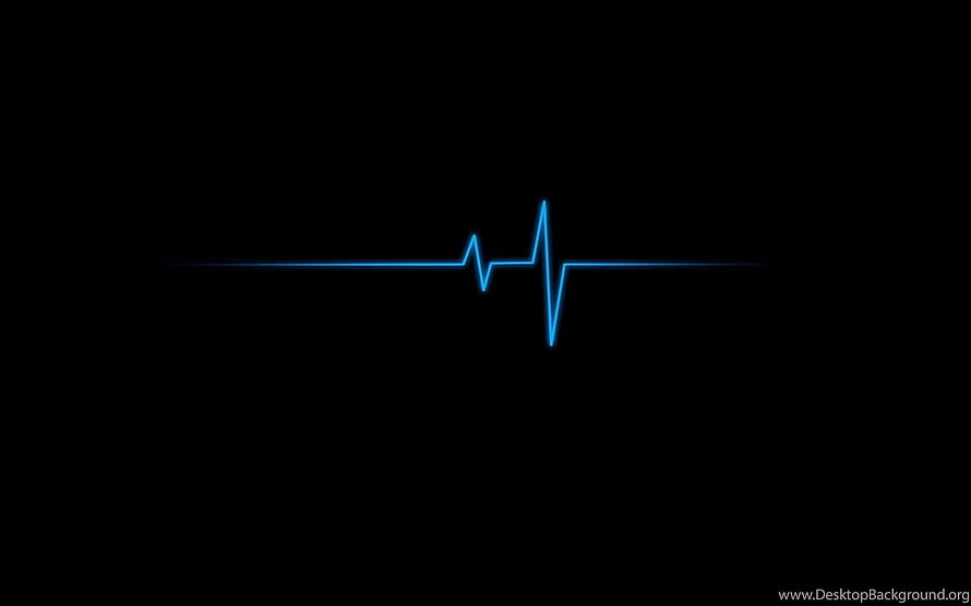 Minimalist Blue EKG Heartbeat Line on Black Background HD wallpaper