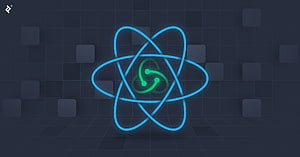 React and React Native Atom Logos on Dark Grid Background HD wallpaper