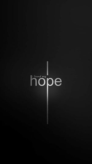 Minimalist Christian Cross Design with Inspirational Hope Quote on Dark Background HD phone wallpaper