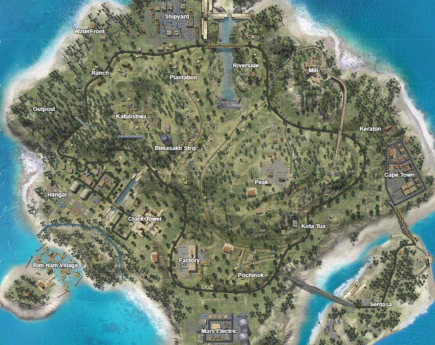 Bermuda Island Map from the Video Game Fire HD wallpaper