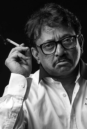 Ram Gopal Varma Black and White Portrait with Glasses and Cigarette HD phone wallpaper