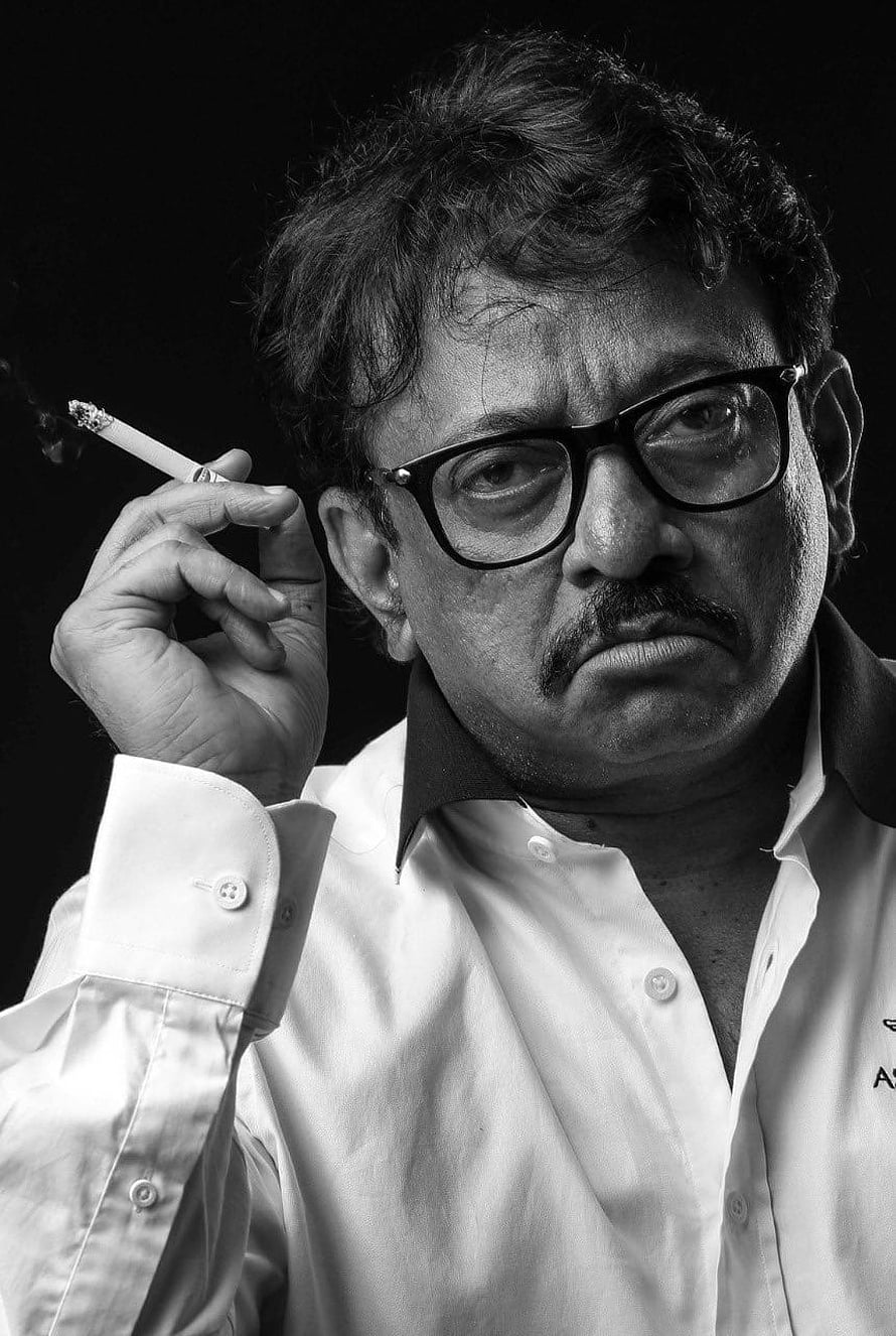 Ram Gopal Varma Black and White Portrait with Glasses and Cigarette HD phone wallpaper
