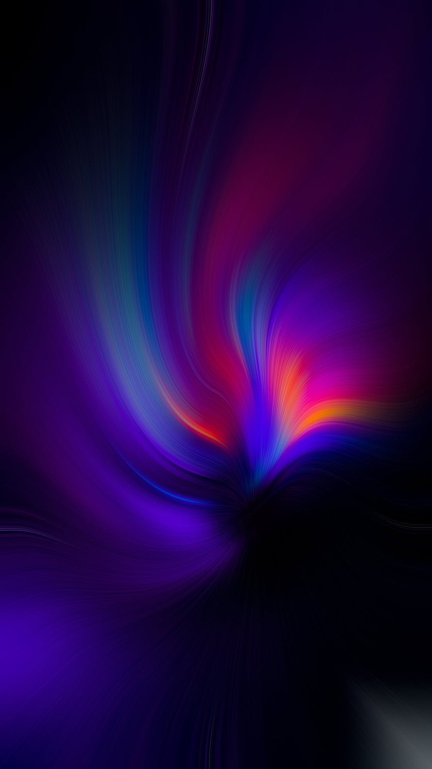 Vibrant Abstract Light Streaks Swirling in Deep Purple and Neon Blue Tones HD phone wallpaper